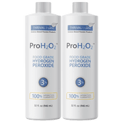 ProH2O2 Food Grade Hydrogen Peroxide 3%, First Aid and Natural Cleaner, Refill, 32 Fluid Ounces Pack of 2