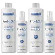 ProH2O2 Food Grade Hydrogen Peroxide 3%, Natural Cleaner by Thrival Labs, Combo - 8 Ounce Spray plus 32 Ounce Refill Pack of 4