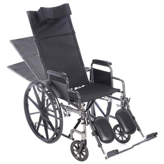 ProHeal 22” Reclining Bariatric Wheelchair with Elevating Legrests, Headrest Support, Removable Full Arms, - 500LB Capacity