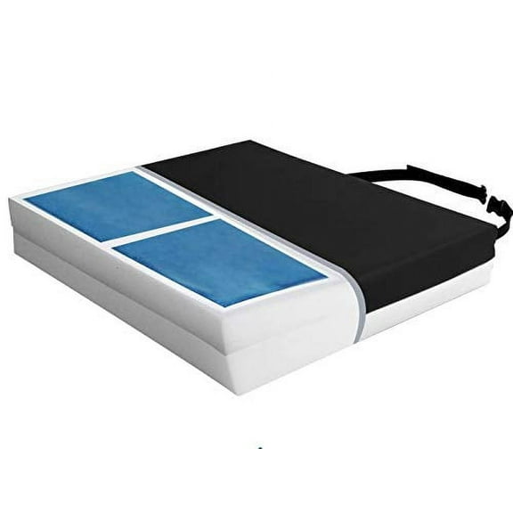 ProHeal 3" Wheelchair Seat Cushion Gel Infused Foam - 20" x 16" - Orthopedic, Coccyx, Tailbone Support