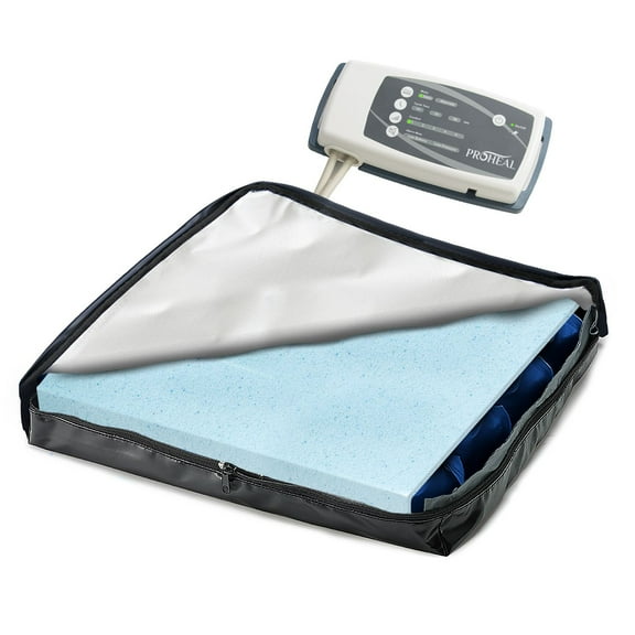 ProHeal Alternating Pressure Gel Infused Memory Foam Wheelchair Cushion - Sciatica Relief, 4 Air Cells, Coccyx and Tailbone Pain Relief - 18” x 16” x 3”