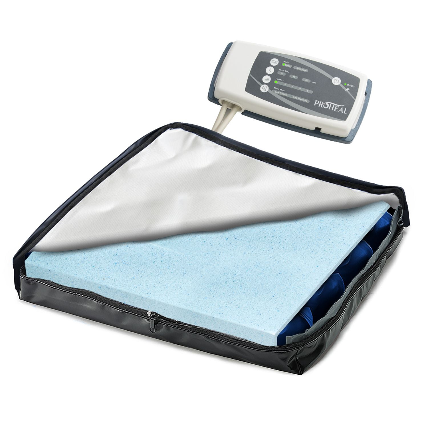 ProHeal Alternating Pressure Gel Infused Memory Foam Wheelchair Cushion