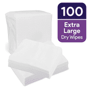 ProHeal Disposable XL Dry Wipes, 100 Pack   Ultra Soft Non-Moistened Cleansing Cloths for Adults, Incontinence, Baby Care, Makeup Removal