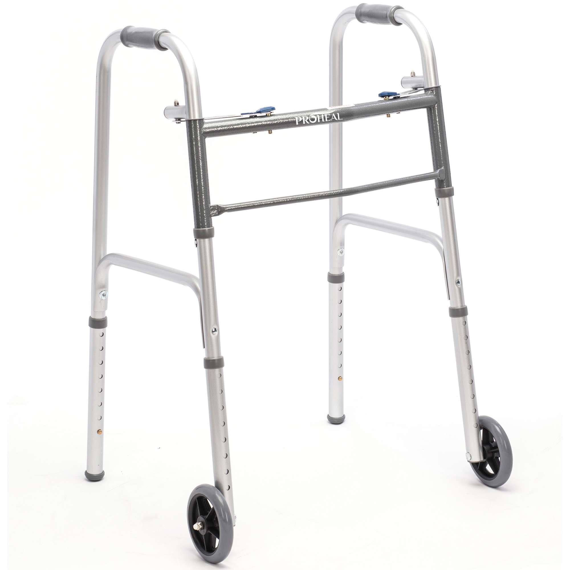 ProHeal Folding Bariatric Walker Two Button Walkers for Seniors