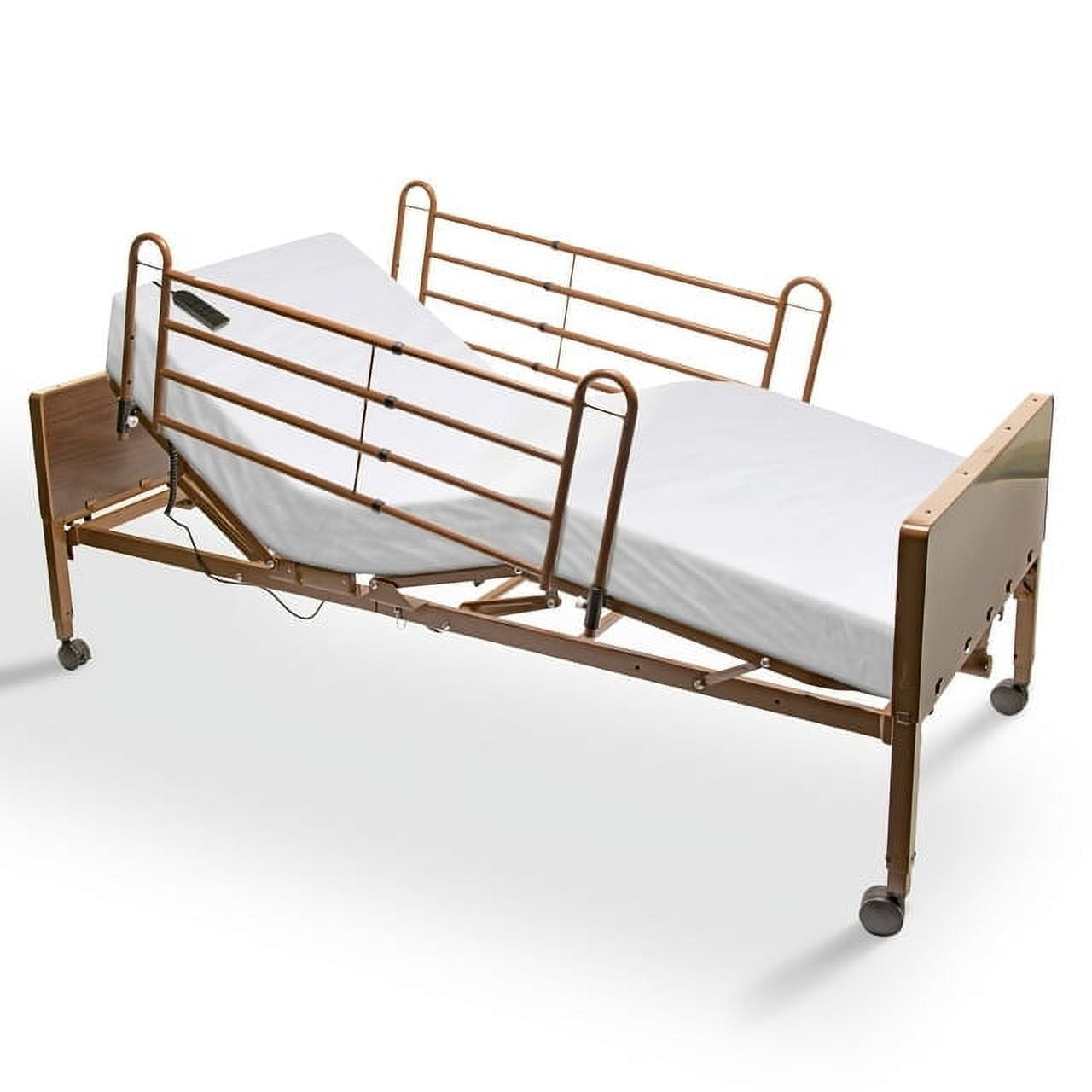 ProHeal Semi-Electric Adjustable Homecare Bed with Foam Mattress and Full Rails