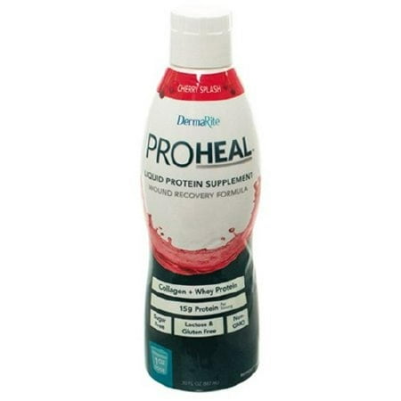 ProHeal Liquid Protein Supplement, Cherry Splash Flavor, Ready to Use, 30 oz Bottle, 6 Count