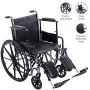 ProHeal Premium Wheelchair with Removable Desk Arms, Swing Away Foot Rests, 20 Seat