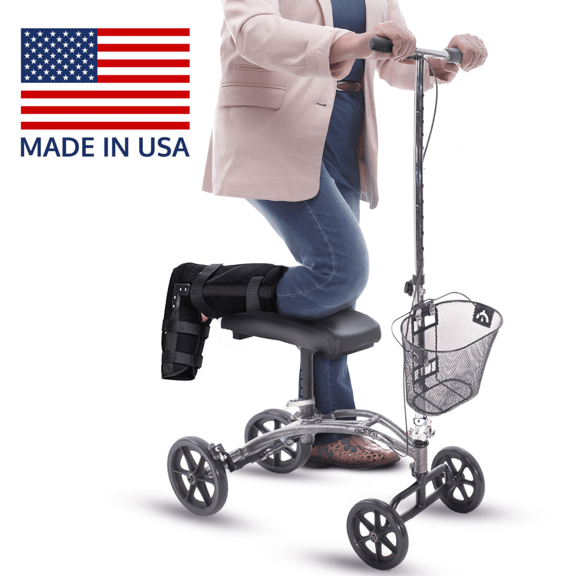 ProHeal Orthopedic Steerable Knee Walker with Support Pad