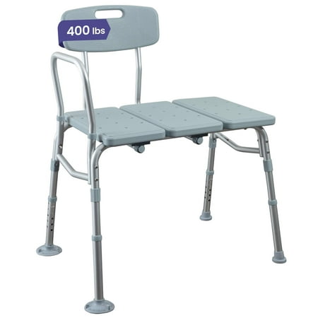 ProHeal Transfer Bench Shower Chair for Bathtub - Adjustable, Seat Drainage Holes - Shower Benches 400 lb Weight Cap