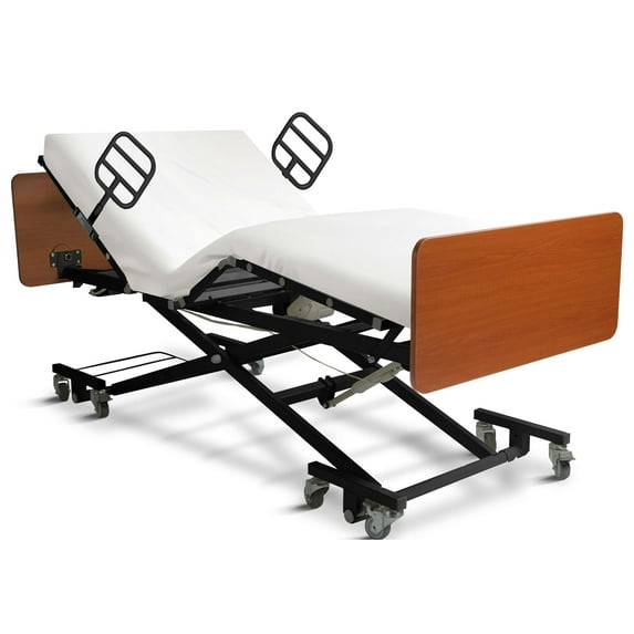 ProHeal Ultra Low, Full Electric Electric Hospital Bed for Home Use with Qbar Rails, 7" - 31" Height Range, 36" Wide, Adjustable Length, 500 lbs Bariatric Capacity