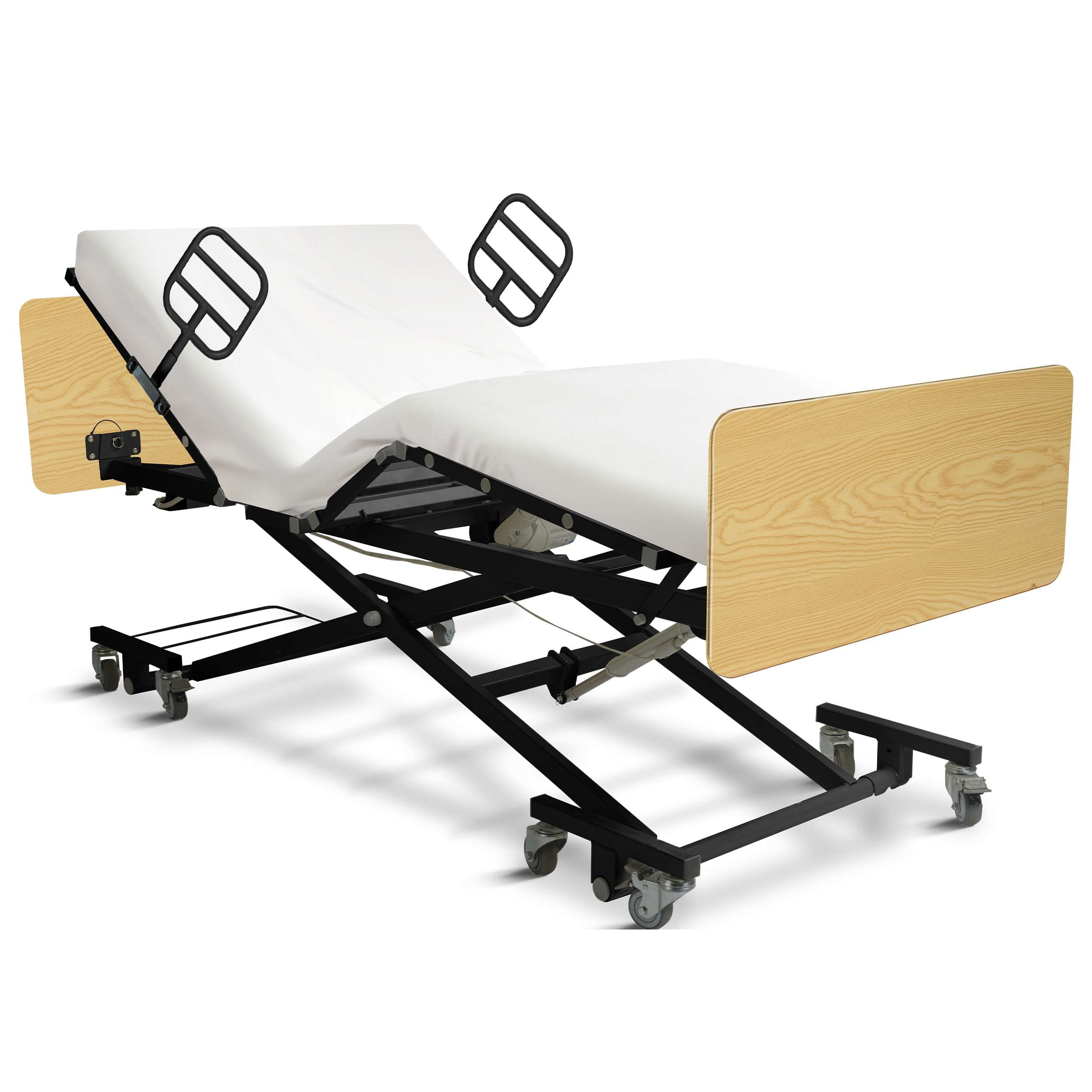 ProHeal Ultra Low, Full Electric Electric Hospital Bed for Home Use with Qbar Rails, 7" 31