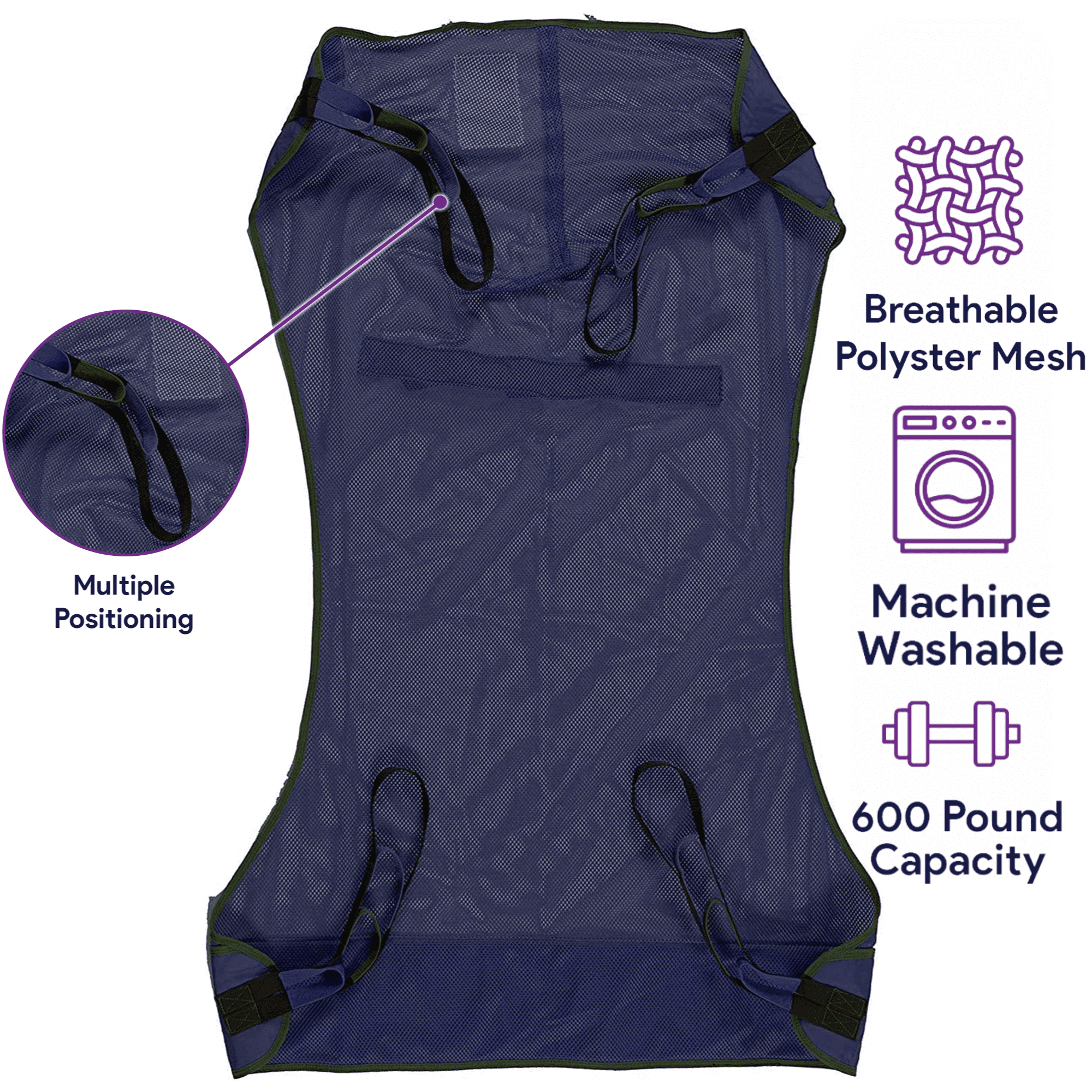 ProHeal Universal Full Body Mesh Patient Lift Sling (M) 53" x 40"