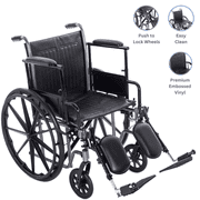 ProHeal Wheelchair with Removable Full Arms, Swing Away Foot Rests, 16" Seat