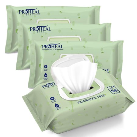 ProHeal X Large Washclothes for Adults, Wet Wipes, [224 Count] , 12" x 8"- Fragrance Free