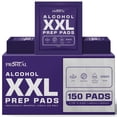 thumbnail image 1 of ProHeal XXL Alcohol Wipes, Individually Wrapped - 150 ct. Sterile Alcohol Prep Pads Fully Saturated with 70% Isopropyl, Extra Coverage, 1 of 6