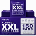 thumbnail image 1 of ProHeal XXL Alcohol Wipes, Individually Wrapped - 150 ct. Sterile Alcohol Prep Pads Fully Saturated with 70% Isopropyl, Extra Coverage, 1 of 6