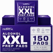 ProHeal XXL Alcohol Wipes, Individually Wrapped - 150 ct. Sterile Alcohol Prep Pads Fully Saturated with 70% Isopropyl, Extra Coverage