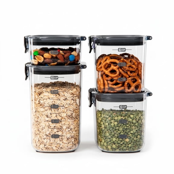 ProKeeper+ 4-Piece Clear Modular Airtight Food Storage Containers