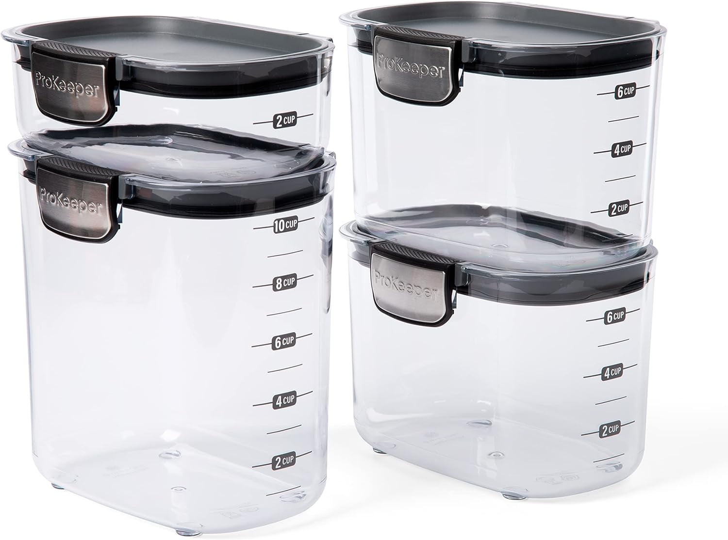 Progressive International ProKeeper+ Clear Plastic Airtight Food Baker's  Kitchen Storage Organization Container Canister Set with Magnetic
