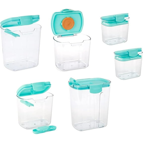 ProKeeper Baker's Airtight Kitchen Storage Canister Container Set for Flour, Sugar & More, Keeps Ingredients Fresh, with Accessories (Multicolor, 6- Piece)