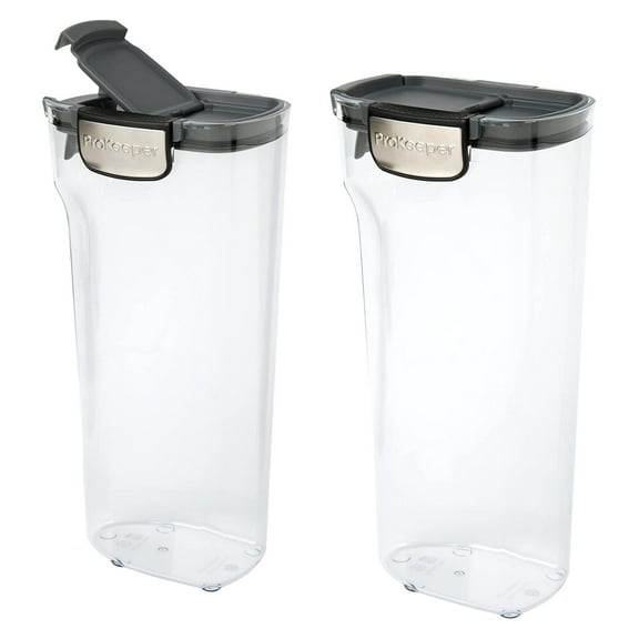 ProKeeper+ Clear Plastic Airtight Food Baker's Kitchen Storage Organization Container Canister Set with Magnetic Accessories, 2- Piece Set (Pasta 2.4-Quart)