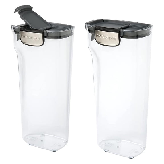 ProKeeper+ Pasta Container - 2.4 Quart Airtight Food Storage, Clear Kitchen Canister Set with Magnetic Measuring, Baker's Organization