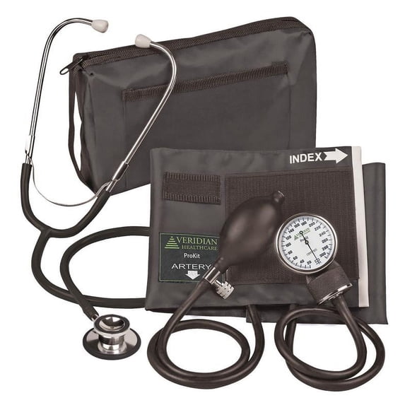 ProKit™ Aneroid Sphygmomanometer With Dual-Head Scope, Adult, Black