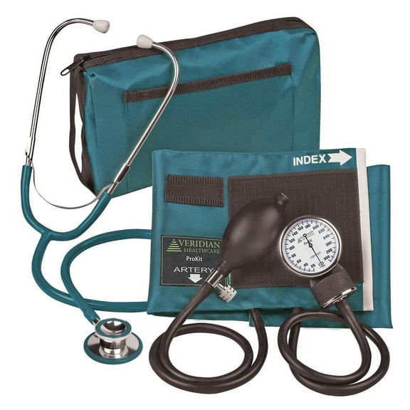ProKit™ Aneroid Sphygmomanometer With Dual-Head Scope, Adult, Teal