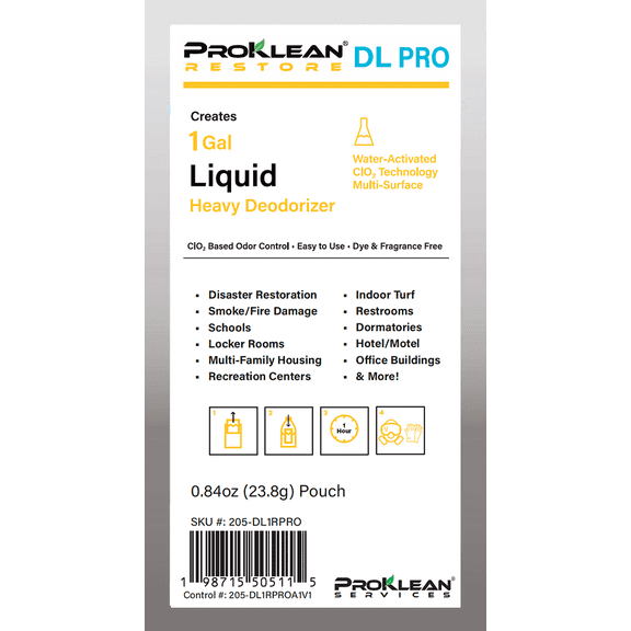 ProKlean Restore DL PRO - 1 Gallon Heavy Deodorizing Liquid Pouches (PACK OF 5)