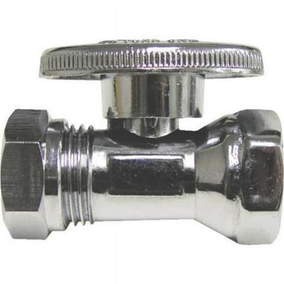 B&K Industries Brass Quarter Turn Straight Stop Valve - 1/2 In. FIP x 7/16 In. O.D.