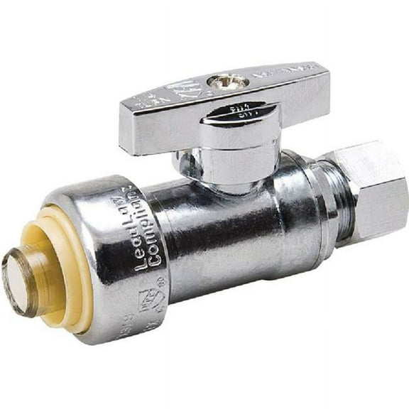 B&K Industries Brass Push Straight Stop Valve - 1/2 In. PF x 3/8 In. OD Standard Mounting Hardware, Drop-In Replacement