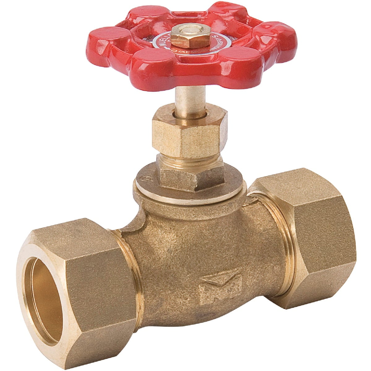 ProLine 1/2 in. Copper and Brass Stop Valve with Red Handle