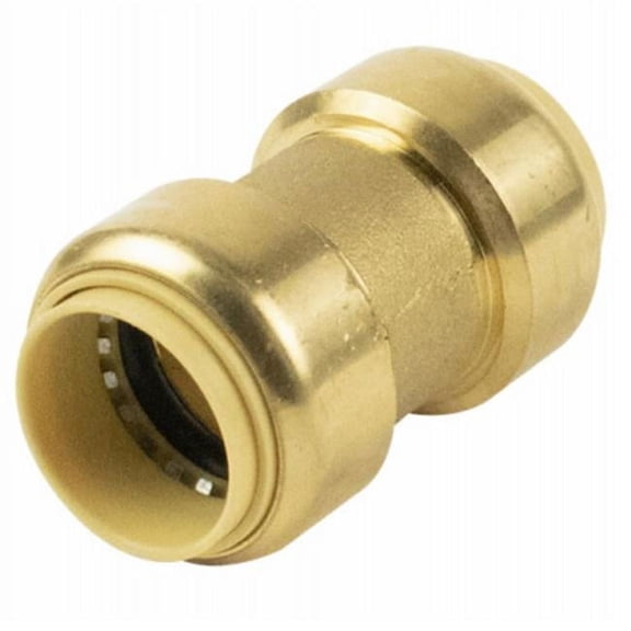 Proline Brass Push Fit Coupling 6630-005 - 1 In. Coupling Fitting - Gold