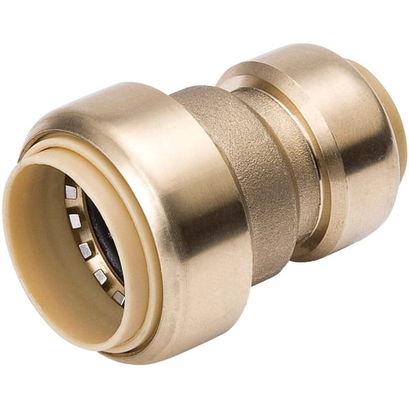 B&K Industries Brass Push Fit Coupling - 3/4 In. PF x 1/2 In. PF - Smooth Finish