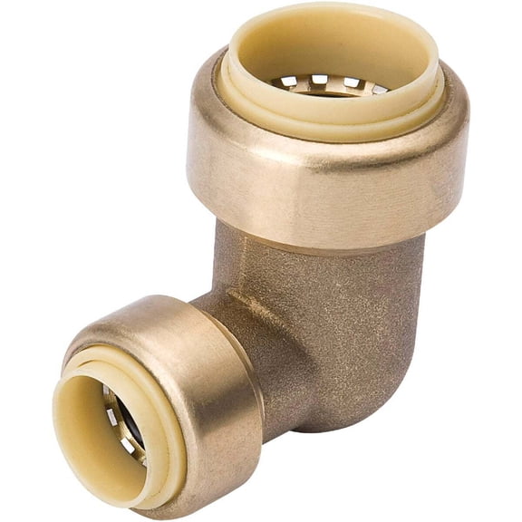 ProLine 3/4 In. PF x 1/2 In. PF Brass Push Fit Reducing 90 Elbow 6631-043