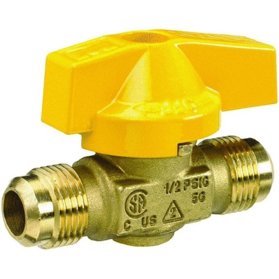 Mueller Streamline Brass Gas Ball Valve - 3/8 Flare x 3/8 Flare - Size 1