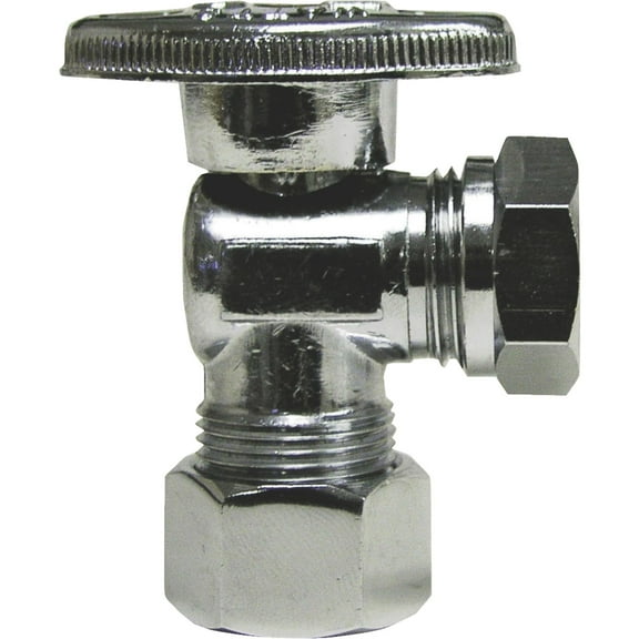 Mueller B & K Angle Valve Quarter Turn - Brass, Silver - 5/8 In. OD x 7/16 In. SLIP