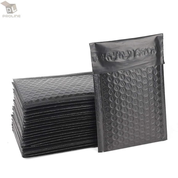 ProLine Black Poly Bubble Padded Shipping Mailers Envelopes 10.5" x 16" (200 Mailers)