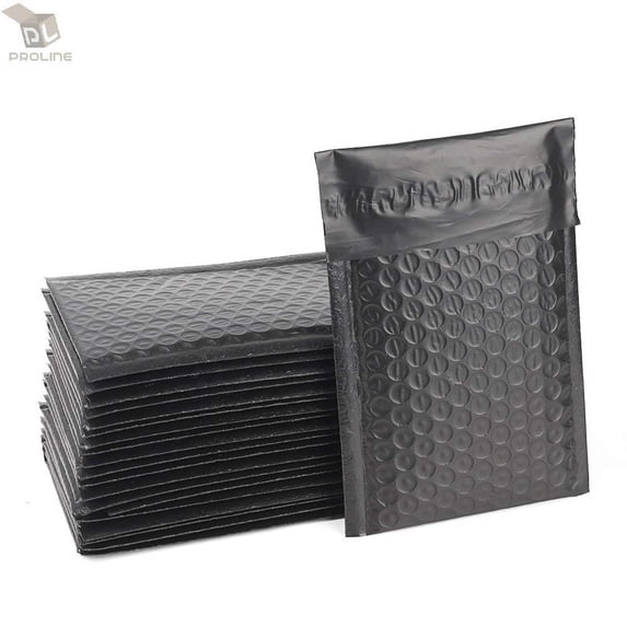 ProLine® Extra Wide Black Poly Bubble Mailers Envelopes Bags 6" x 10" (10 Mailers)