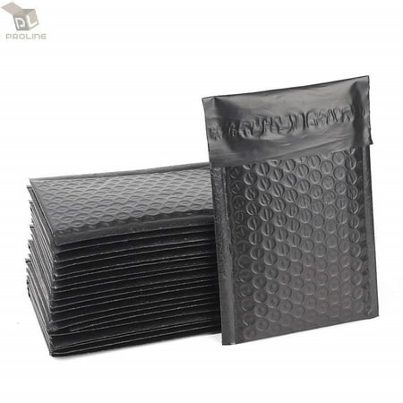 ProLine® Extra Wide Black Poly Bubble Mailers Envelopes Bags 6" x 10" (100 Mailers)