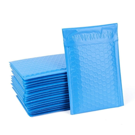 ProLine Extra Wide CD DVD Blue Poly Bubble Mailers Envelopes Bags 6.5" x 10" (250 Mailers)
