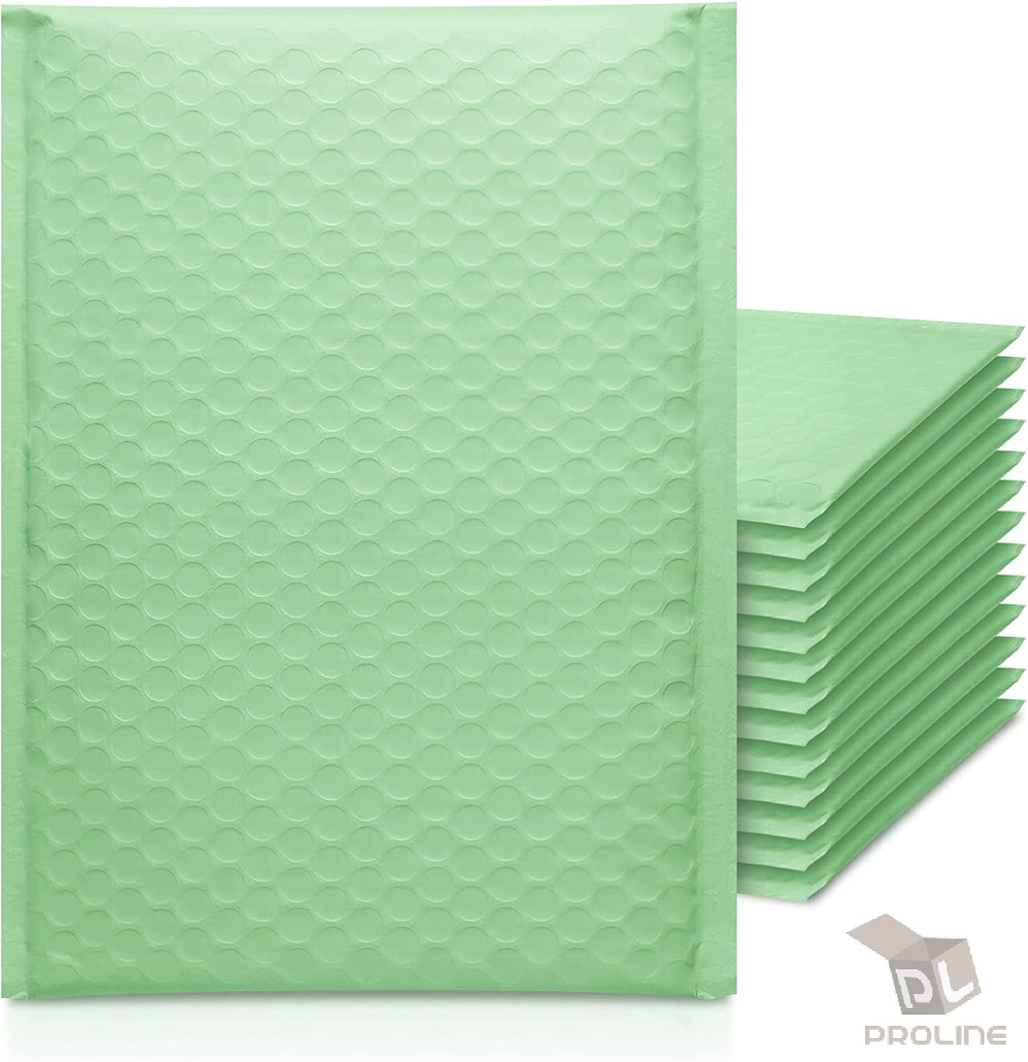 ProLine Extra Wide CD DVD Light Green Poly Bubble Mailers Envelopes Bags 6" x 10" (500 Mailers)