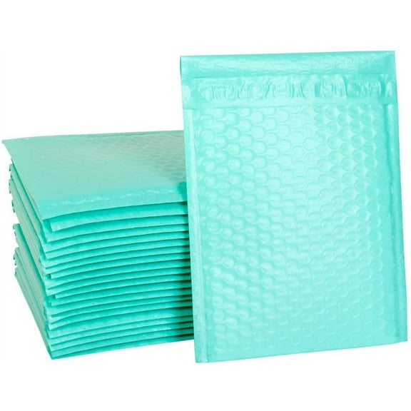ProLine Extra Wide CD DVD Teal Poly Bubble Mailers Envelopes Bags 6.5" x 10" (100 Mailers)