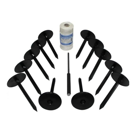 ProLine Field Layout System (Part #10002719) | 12 Marker Kit | Durable Nylon Markers & 600' Cord | Easy Setup for Soccer, Lacrosse, Football | Made in USA