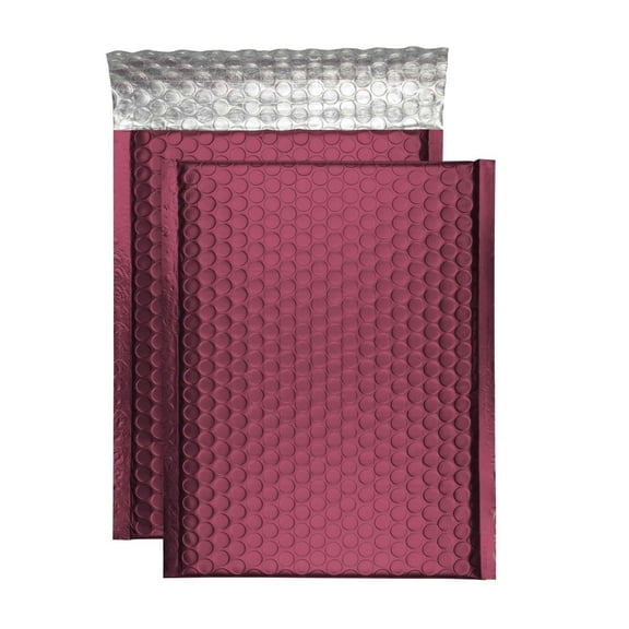 ProLine Matte Metallic Bordeaux Poly Bubble Mailers Envelopes 4" x 8" (25 Mailers)