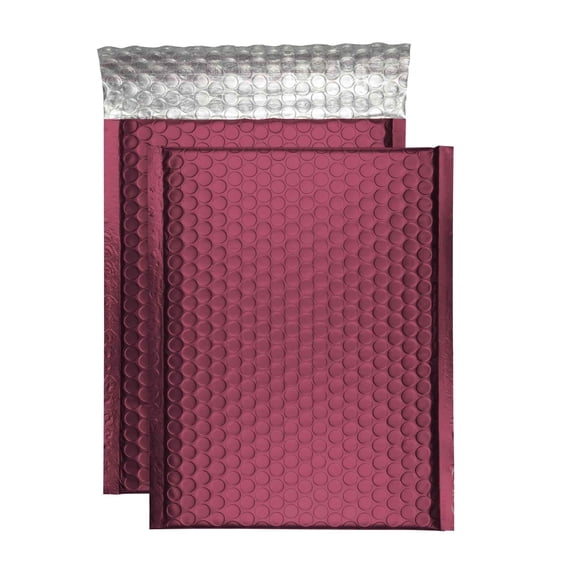 ProLine Matte Metallic Bordeaux Wine Red Poly Bubble Mailers Envelopes 4" x 8" (1000 Mailers)