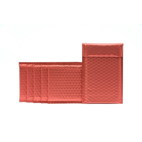 ProLine Matte Metallic Red Poly Bubble Mailers Envelopes 4" x 8" (10 Mailers)