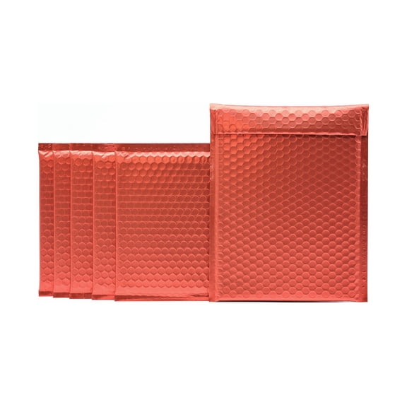 ProLine Matte Metallic Red Poly Bubble Mailers Envelopes 8.5" x 12" (10 Mailers)