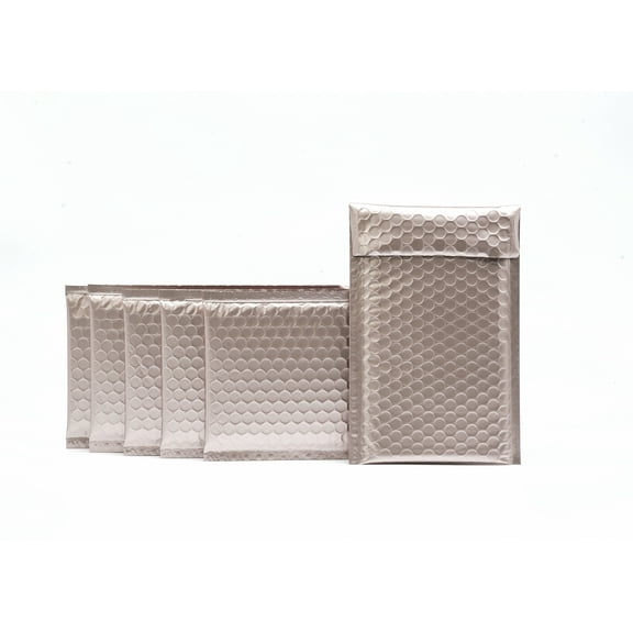 ProLine Matte Metallic Rose Gold Poly Bubble Mailers Envelopes 4" x 8" (50 Mailers)