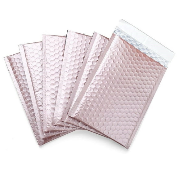 ProLine® Matte Metallic Rose Gold Poly Bubble Mailers Envelopes 6.5" x 10" (25 Mailers)